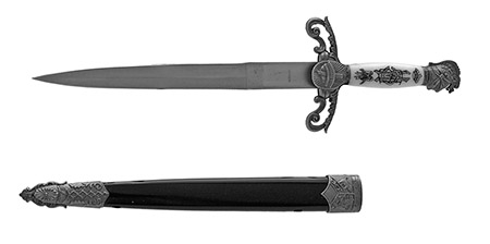 13.75" Renaissance Dagger - Silver