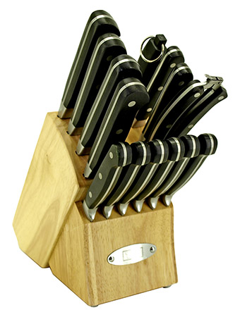 14 - pc. TSU Kitchen Knife Set with Wooden Block