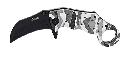 4.5" Spring Assist Karambit Folding Knife - Snow Camo