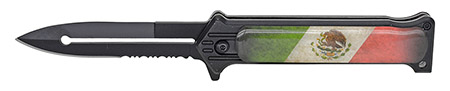 4.5" Spring Assist Folding Knife - Mexican Flag