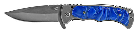 4" Spring Assisted Folding Knife - Blue