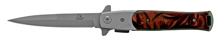 4.75" Spring Assisted Stiletto Folding Knife - Brown