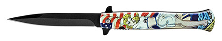 5" Spring Assisted Stiletto Knife - American Pin Up