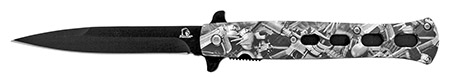 5" Flip Open Spring Assisted Stiletto Knife - Gun Camo