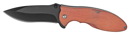 4.5" Spring Assist Folding Knife - Cherry Wood