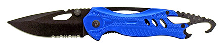 4" Spring Assisted Camping Knife with Bottle Opener - Blue