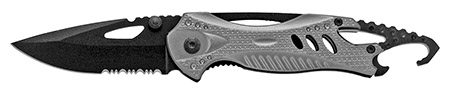 4" Spring Assisted Camping Knife with Bottle Opener - Silver