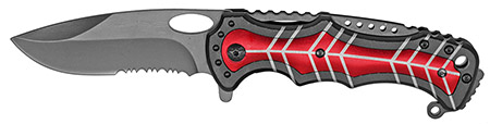 4.75" Spring Assist Folding Knife - Black & Red