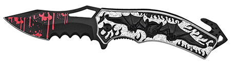 5" Spring Assist Bat Folding Knife - Silver