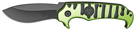 4.75" Spring Assist Radioactive Folding Knife - Green & Black