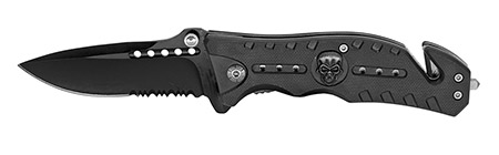 4.75" Spring Assist Skull Folding Knife - Grey