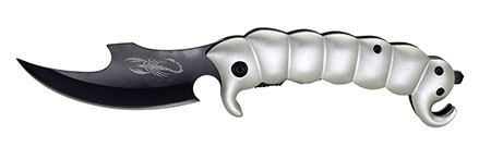 5" Spring Assist Scorpion Folding Knife - Silver