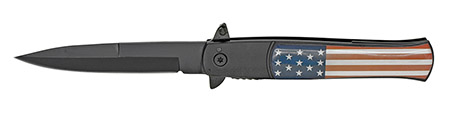 4.75" Spring Assist American Flag Folding Knife - Black