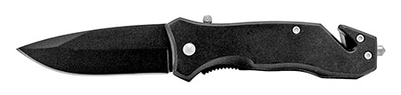3.75" Spring Assisted Pocket Survival Knife - Black