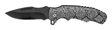 4.75" Spring Assisted Snake Skin Folding Knife - Silver