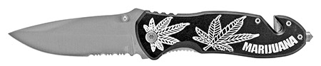 4.5" Spring Assisted Leaf Folding Knife - Black