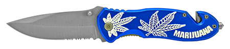 4.5" Spring Assisted Leaf Folding Knife - Blue