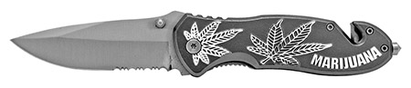 4.5" Spring Assisted Leaf Folding Knife - Grey