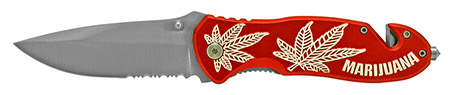 4.5" Spring Assisted Leaf Folding Knife - Red