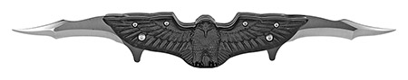 6" Dual Blade Spring Assist Eagle Folding Knife - Black