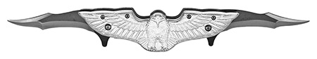 6" Dual Blade Spring Assist Eagle Folding Knife - Silver