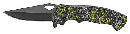 4.5" Spring Folding Knife - Zombie Camo