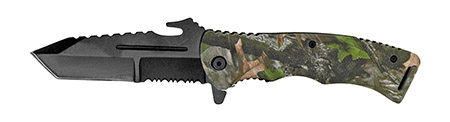 4.75" Spring Assisted Folding Knife - Woodland Camo