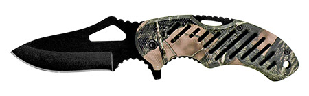 4.5" Spring Assisted Knife - Woodland Camo
