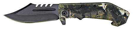 4.75" Spring Assisted Folding Knife - Woodland Camo