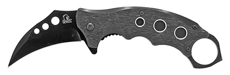 5" Hook Blade Folding Knife - Black