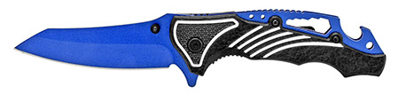 4.5" Spring Assisted Folding Knife - Black on Blue