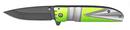 4.5" Spring Assist Folding Knife - Green & Gun Metal