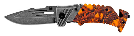 4.5" Spring Assisted Folding Knife - Orange Camo