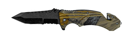 4.75" Spring Assisted Folding Knife - Woodland Camo