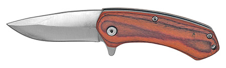 3.75" Spring Folding Knife - Cherry Wood