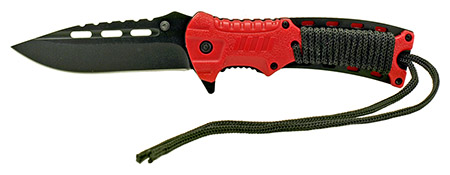 4.75" Spring Assisted Paracord Sport Knife - Red