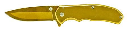 3.75" Spring Assisted Stainless Steel Folding Knife - Gold