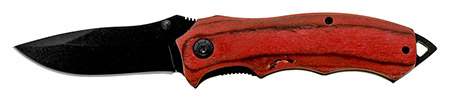 4.5" Woodsman Spring Assisted Folding Knife - Red Wood