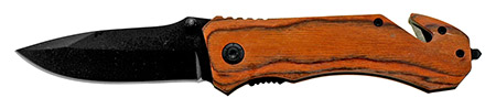 4.75" Woodsman Spring Assisted Folding Knife - Cherry Wood