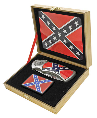 4" Manual Assist Lockback Folding Confederate Knife with Lighter