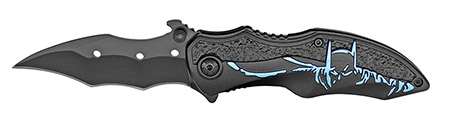 4.5" Spring Assist Bat Wing Folding Knife - Blue