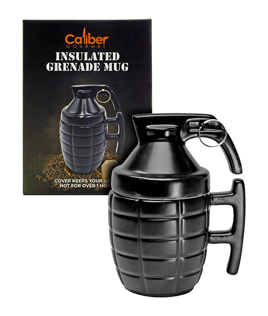 Insulated Hand Grenade Coffee Mug with Lid - Caliber Gourmet