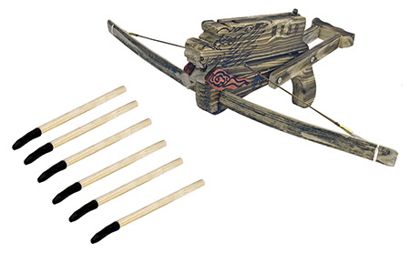 Wooden Dragon Crossbow with Arrows