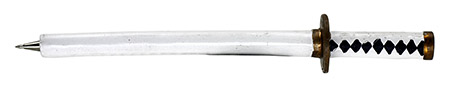 8" Samurai Sword Pen - White