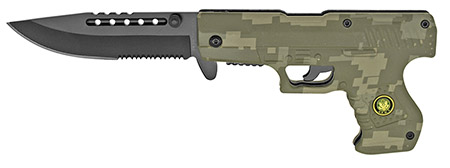 4.5" Spring Assist Army Pistol Folding Knife - Digital Camo
