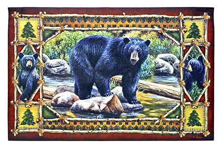 Bear Scene - Black Bear Welcome Door Mat