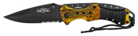 4.75" Spring Assisted Folding Tactical Knife - Yellow Camo