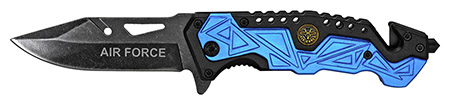 4.5" Spring Assist Air Force Folding Knife - Blue