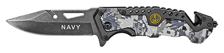 4.5" Spring Assist Navy Folding Knife - Digital Camo