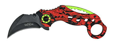 5.25" Spring Assisted Tactical Knife - Orange Camo
